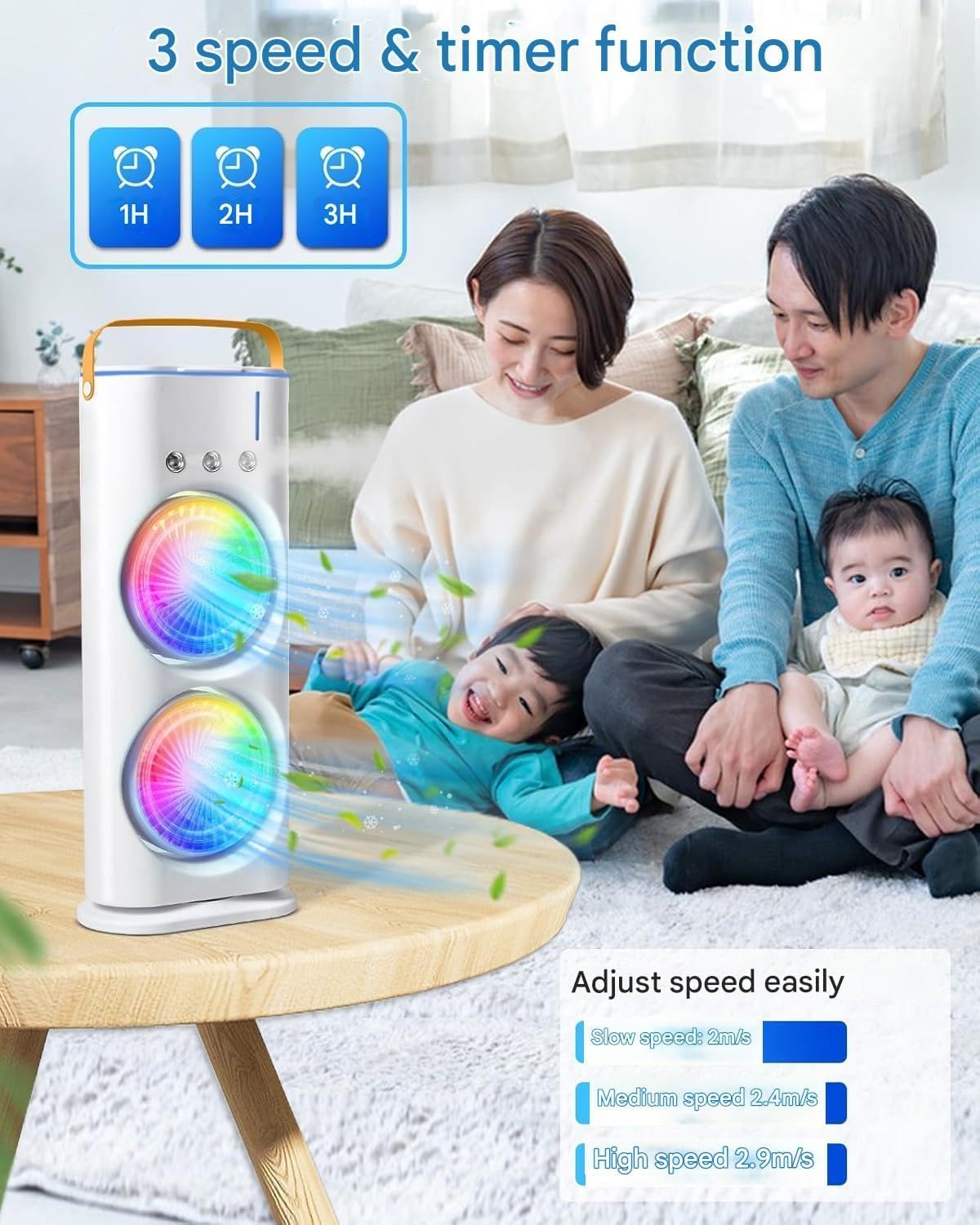 Double Cooling Mini AC FAN™